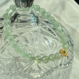 Prehnite Bracelet with Four-Leaf Clover