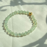 Prehnite Bracelet with Four-Leaf Clover