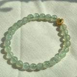 Prehnite Bracelet with Four-Leaf Clover