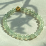 Prehnite Bracelet with Four-Leaf Clover