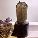 Smoky quartz twin tower with stand - CICIARTS