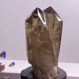 Smoky quartz twin tower with stand - CICIARTS