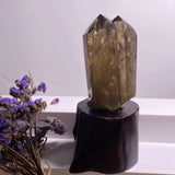 Smoky quartz twin tower with stand - CICIARTS